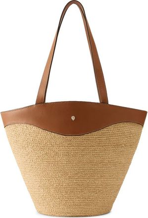 Helen Kaminski Nadee Braided Raffia Tote in Natural/cotto at Nordstrom