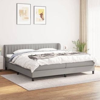 vidaXL Vidaxl - Cama Box Spring Con Colch&oacute;n Tela Gris Claro 200x200 Cm