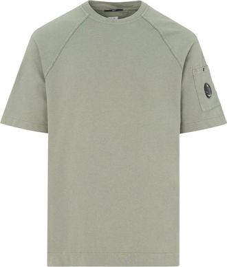 C.P. Company Heavy Cotton Lens T Shirt - Heren - T-shirts - Grijs - L - Katoen - Tops