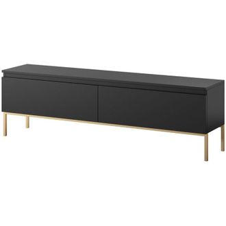 Selsey Selsey Bemmi - Mueble Tv 150 Cm, Negro Con Patas Doradas