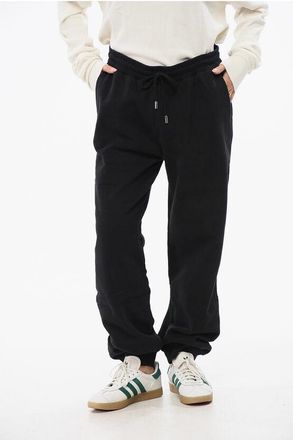 Woolrich Fleeced-Cotton Joggers with Drawstring Waist size L