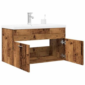 Berkfield Home 2 Piece Bathroom Furniture Set Old Wood Engineered Wood in Brown
