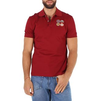 Roberto Cavalli Mens Carmine Lucky Symbol Embroidered Polo Shirt, Size Medium