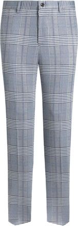 Etro tailored checked trousers - men - Polyester/Cotton - 56 - Blue