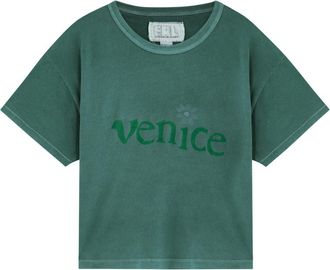 ERL Erl Venice Cropped Cotton T-shirt - Green - Xxl