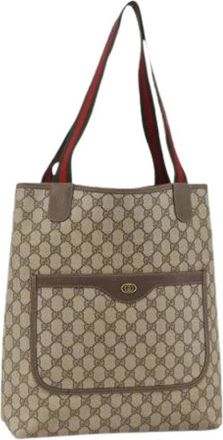 Gucci Pre-owned Vintage Tote Bag - Dames - Vintage Shopper - Beige - ONE Size - Leer - Vintage