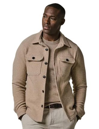 Profuomo Overshirt Profuomo beige dubbele borstzakken