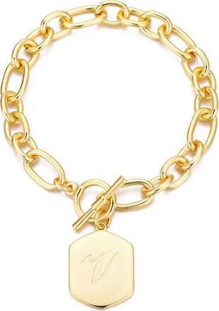 Adornia Monogram Initial Charm Chain Bracelet in Gold-V at Nordstrom Rack