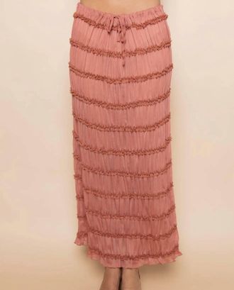 FORE COLLECTION Jo Maxi Skirt In Pink