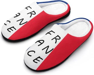 Generic France French Flag Mens Slippers House Slipper Anti-skid Sole Indoor Shoes Outdoor Comfort Cotton