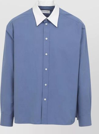 Lanvin loose fit shirt contrasting collar cuffs