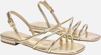 XY London Womens XY London Womens/Ladies Mary Patent Square Toe Sandals - Gold - Size: 5