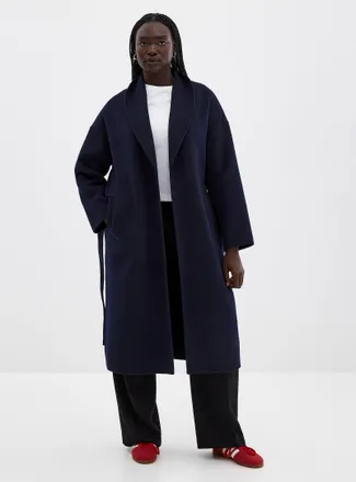 Contemporaine Womens Belted reprocessed wool overcoat