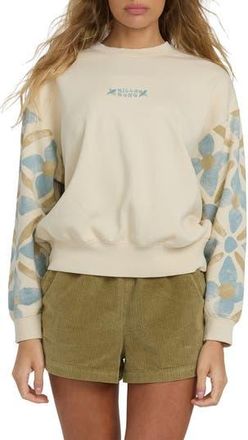 Billabong Atlas Tide Kendal Cotton Blend Fleece Crewneck Sweatshirt in White Cap at Nordstrom Rack, Size Small