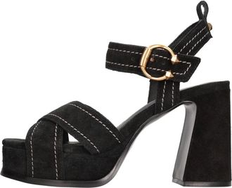 Ash Sandalen - Dames - Sandalen met hakken - Zwart - 41 EU - Leer - Schoenen