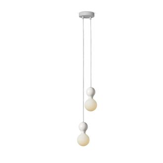 Daylight Italia Lámpara colgante con 2 pantallas blancas