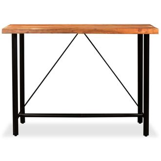 Berkfield Home Bar Table Solid Acacia Wood 150x70x107 cm in Brown | Size: 150 x 70 x 107 cm