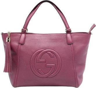 Gucci Pre-owned Handbags, female, Purple, Size: ONE SIZE Pre-owned Soho Cellarius Satchel