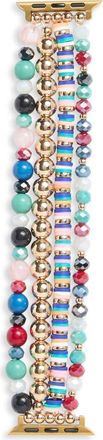 Nordstrom Rack Embellished Apple Watch Watchband in Blue Multi- Gold at Nordstrom Rack