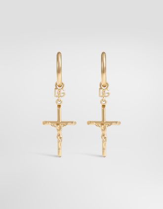 Dolce & Gabbana Stud Earrings With Crosses - Woman Bijoux Gold Metal Onesize