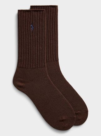 Polo Ralph Lauren Mens Contrast logo ribbed athletic socks
