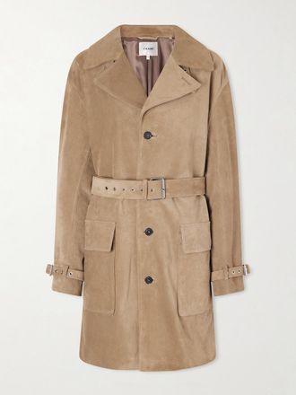 Frame Denim Trench In Camoscio Con Cintura - Marrone