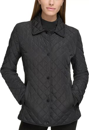 Calvin Klein CW322574 Coat Womens Black Long Sleeve Quilted DDR3170