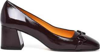 Mara Bini Chocolate Leather Chain Pumps