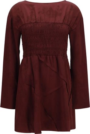 Ganni Womens Mini Dress Satin Port Royale Acetate