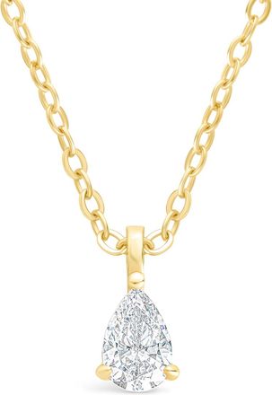 Sterling Forever Sterling Silver Pear CZ Prong Set Pendant