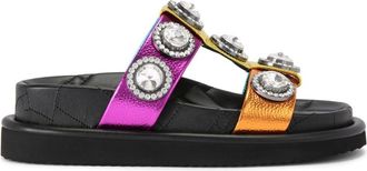 Kurt Geiger Orson Crystal leather sandals - women - Leather - 36 - Pink