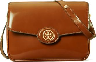 Tory Burch Robinson Spazzolato Leather Shoulder Bag in Dark Sienna at Nordstrom
