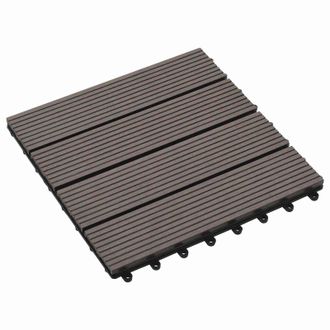 vidaXL Tile De Decking 11 Uds. Marr&oacute;n Oscuro 30 X 30 Cm Wpc Vidaxl