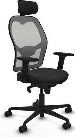 Piqueras y Crespo Piqueras Y Crespo - Jorquera Sincro Malla Gris Similpiel Negro Brazos 2d Base Nailon Cabecero 2d Ruedas 65mm Nailon