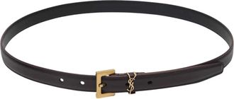 Saint Laurent Belts, female, Brown, Size: 95 CM Cassandre Thin Belt
