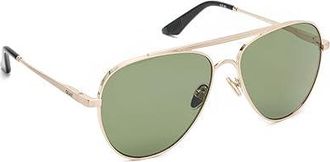 Quay Free Fall Fashion Sunglasses Brushed Gold/Green, Metal Frames/Polycarbonate