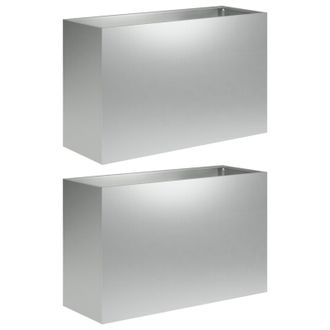 vidaXL Macetero De Jard&iacute;n 2 Uds. Plateado 80 X 30 X 50 Cm Vidaxl