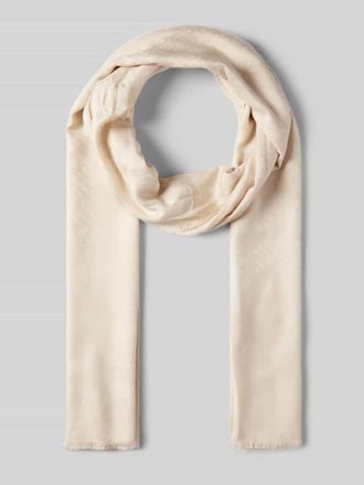 Tommy Hilfiger Schal mit Fransen Modell JACQUARD in Offwhite, Größe 1