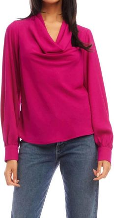 Fifteen Twenty Cowl Neck Top In Hot Pink