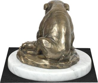 OEM Bulldog Ii - Estatuilla De Perro, Figura De M&aacute;rmol Blanco, Trofeo Para Exposici&oacute;n De Perros De Art-dog
