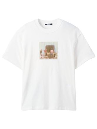 Jacquemus White Photographic Print Cotton-Blend T-Shirt
