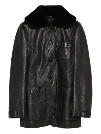 Romeo Gigli Giacca con colletto in pelliccia 1997-1998 - Nero