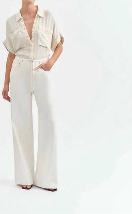 Daze Madison Mid Rise Wide Leg Jean In White