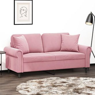 vidaXL Sof&aacute; De 2 Plazas Con Cojines Terciopelo Rosa 140 Cm Vidaxl