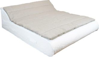 MX HOME Cubrecama para div&aacute;n de 2 plazas - Blanco con rayas beige