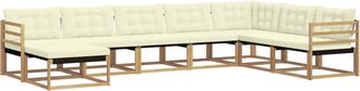 vidaXL Conjunto De Sof&aacute;s De Exterior 8 Uds. Blanco Y Crema Vidaxl