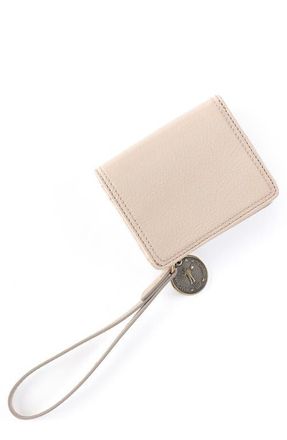 Hobo Coin Leather Wristlet Wallet in Stone Gloss at Nordstrom