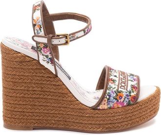 Dolce & Gabbana Wedge Sandals With Majolica Embroidery