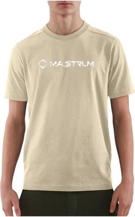 Mastrum Cracked Logo Tee - Heren - T-shirts - Beige - S - Katoen - Tops