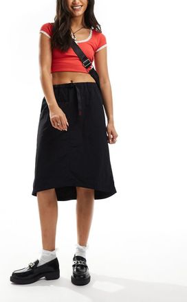 Gramicci Gonna midi in nylon nero ripiegabile